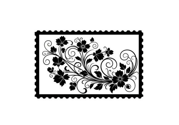 Black Floral Scalloped Border: Elevating Design with Ornate Elegance