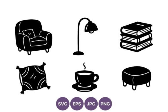 Black White Home Comfort Icon Set
