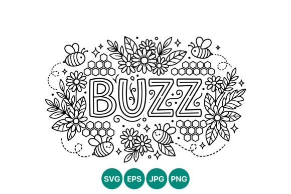 Buzz Bee Floral Line Art: Design & Use