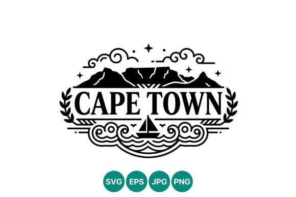 Cape Town Mountain Sailboat Vector Art: A Timeless Design for Modern Projects