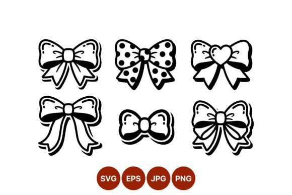 Cute Black and White Bow Line Art: A Versatile Design Resource