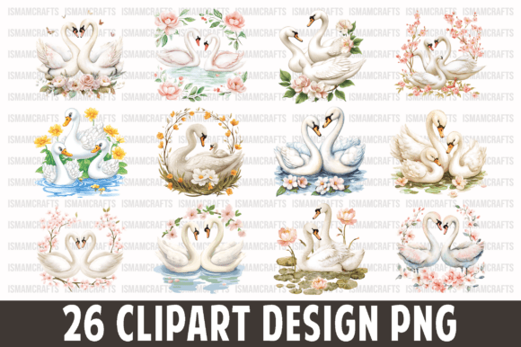 Cute Spring Swans Clipart Bundle: A Practical Asset for Creative Projects