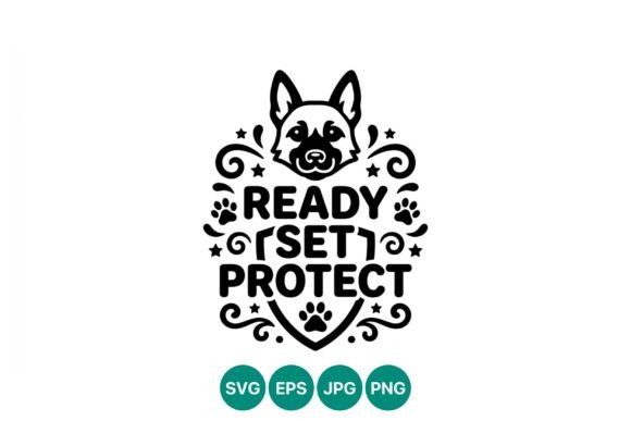 Dog Face Ready Set Protect Vector Art