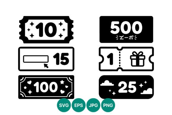 Evaluating Numeric Ticket Icons Black and White for Design Projects