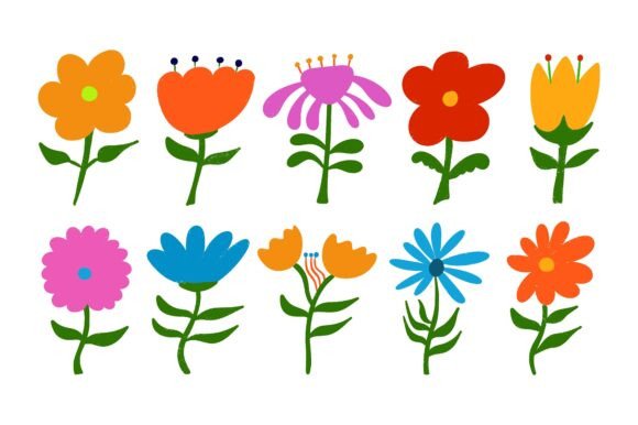 Hand Drawn Flower Collection Elements