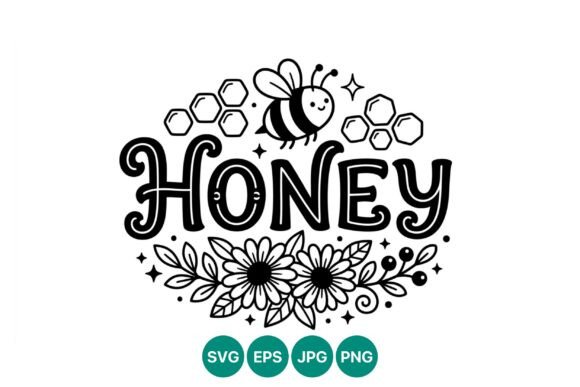 Honey Bee Flowers Vector Art for Design