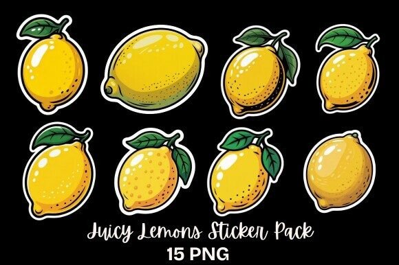 Juicy Lemons Sticker Pack: Fresh Digital Art