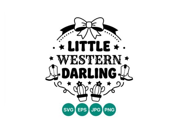 Little Western Darling Bow Boots Cactus Art