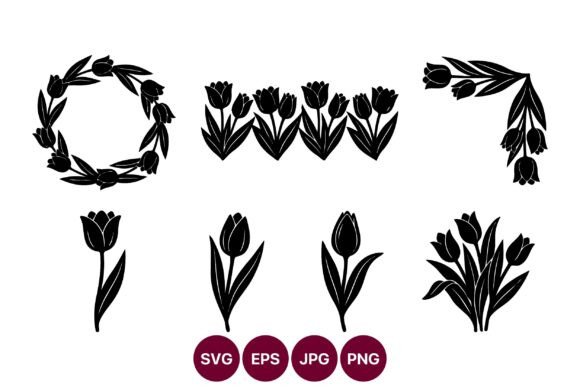 Mastering the Art of Design: The Versatility of Black Tulip Silhouettes