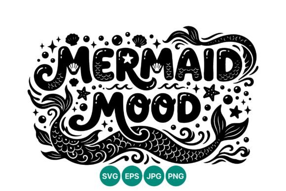 Mermaid Mood Whimsical Sea Shells Vector