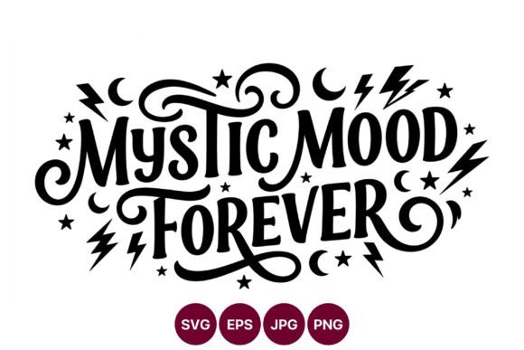 Mystic Mood Forever Black White Design
