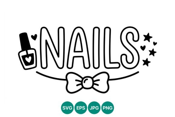 Nails Lettering Bow Vector Art: A Timeless Design Element for Modern Brands