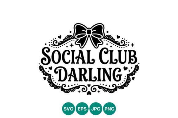Social Club Darling Bow Lace Vector Art
