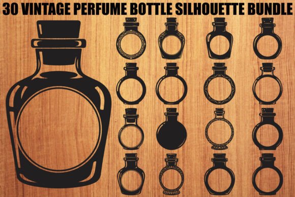 Vintage Perfume Bottle Bundle: A Timeless Design Resource for Makers