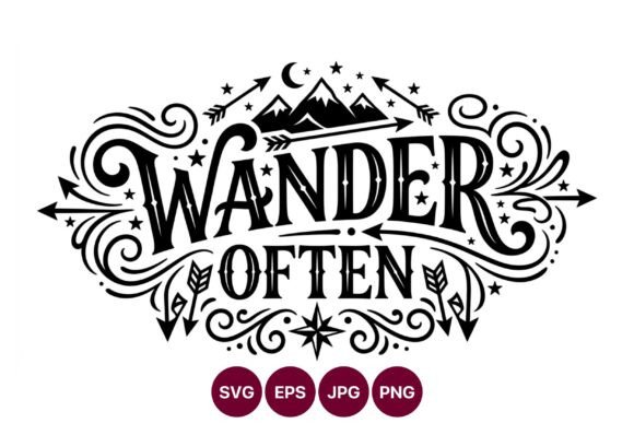 Wander Often Vintage Hand Lettered Quote
